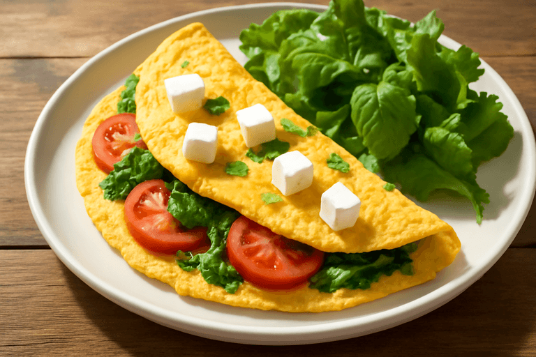 Omelette aux épinards et tomates légère