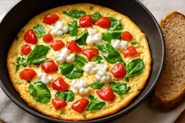 Omletă sățioasă cu legume la tigaie