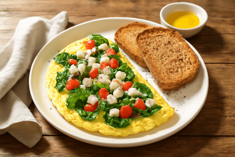 Κλασική Ομελέτα με Σπανάκι & Ντομάτα για Δυναμική Εκκίνηση