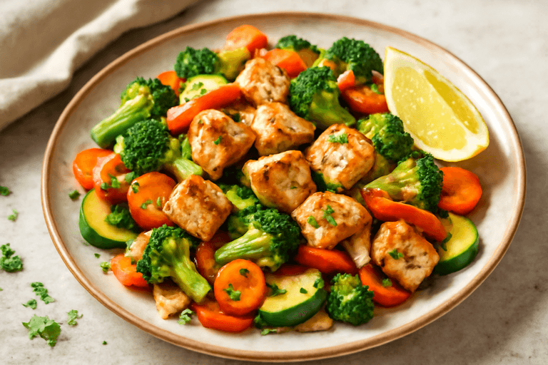 Leichtes Hähnchen-Gemüse-Pfannengericht