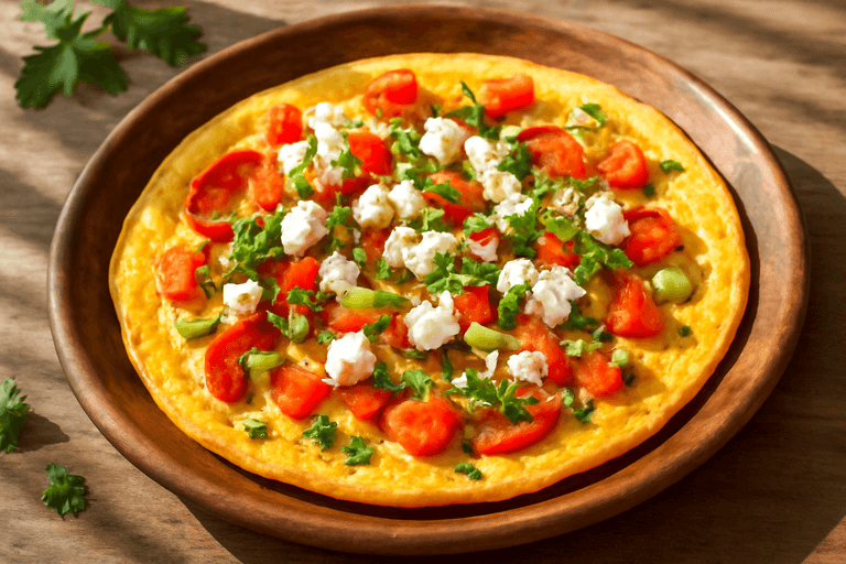 Κλασική Ομελέτα Πρωινού με Λαχανικά & Φέτα