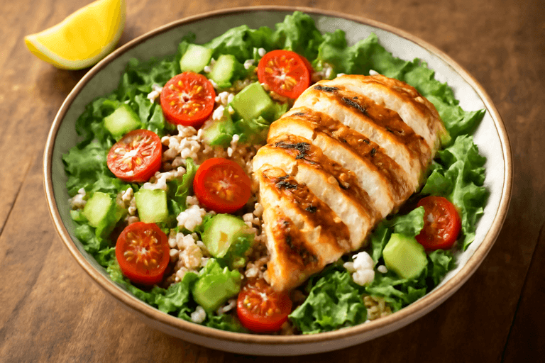 Salade protéinée au poulet grillé et quinoa