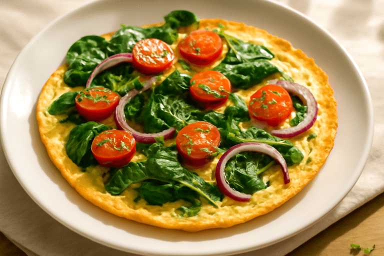 Omelette Proteica con Spinaci e Pomodori