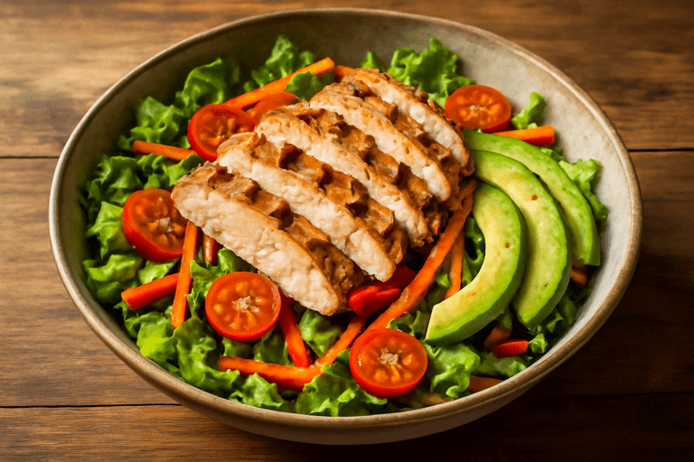 Insalata di Tacchino Grigliato con Verdure Croccanti