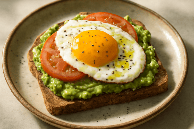 Tostada Integral con Aguacate, Huevo y Tomate
