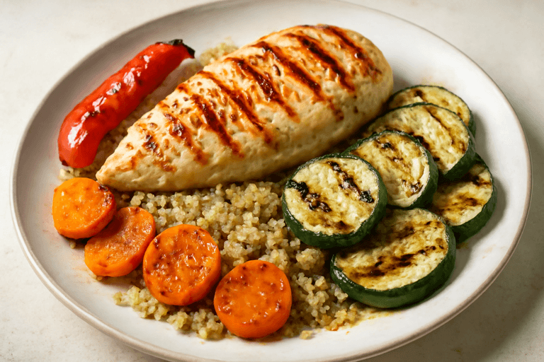 Κοτόπουλο στη Σχάρα με Λαχανικά και Κινόα