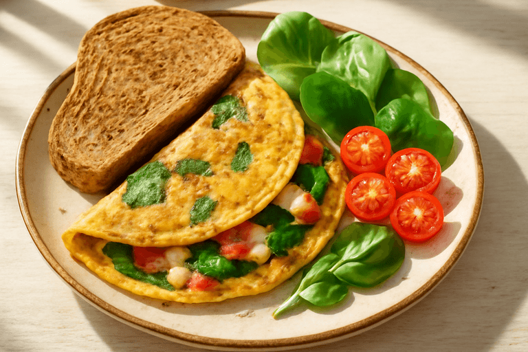 Tortilla integral de verduras y queso bajo en grasa