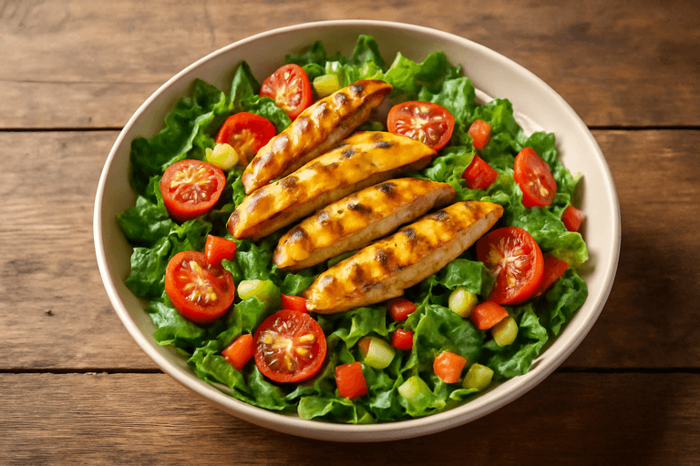 Salată sățioasă de pui cu legume crocante