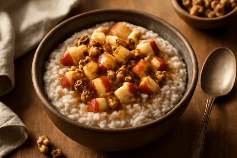 Овсянка с орехами, яблоком и корицей – Заряд бодрости