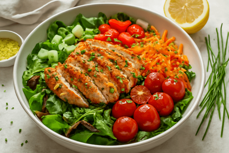 Salade de Poulet Grillé et Légumes Croquants