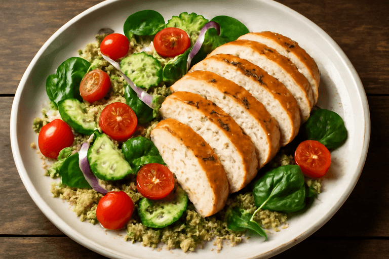 Petto di Pollo alla Griglia con Insalata di Quinoa e Verdure