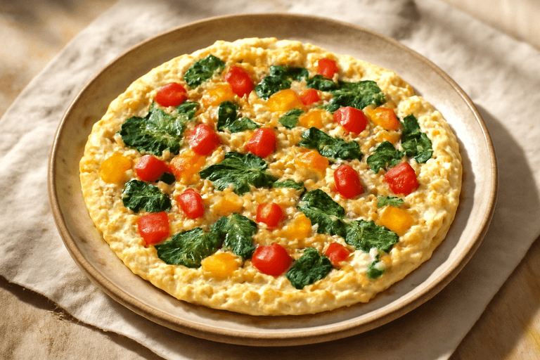 Ομελέτα πρωτεΐνης με λαχανικά και βρώμη