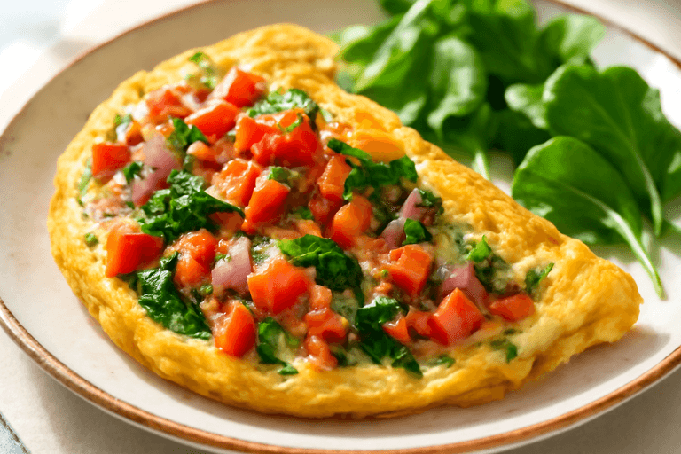 Omelette énergisante aux légumes et fines herbes