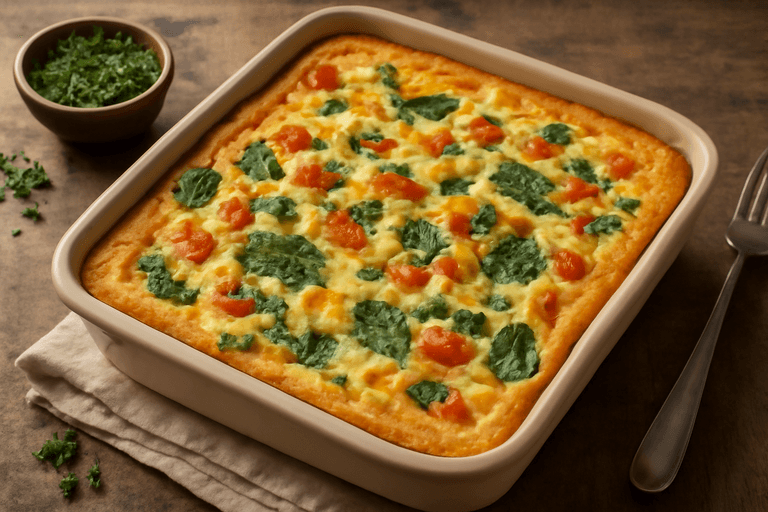 Лёгкая омлет-запеканка с овощами