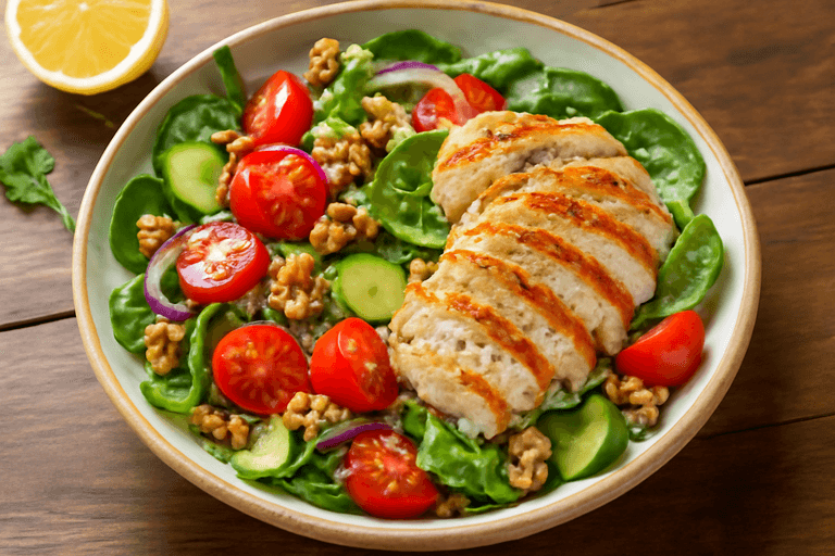 Ensalada de Pollo a la Parrilla con Quinoa y Vegetales Frescos