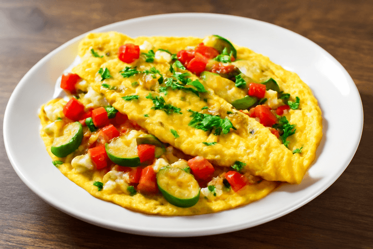 Omletă sănătoasă cu legume și brânză slabă