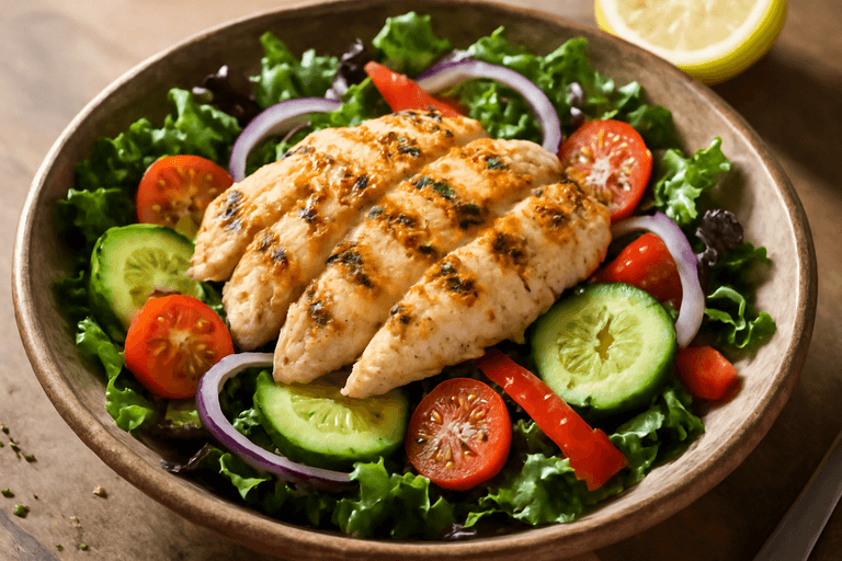 Salată Clasică cu Piept de Pui și Legume Proaspete