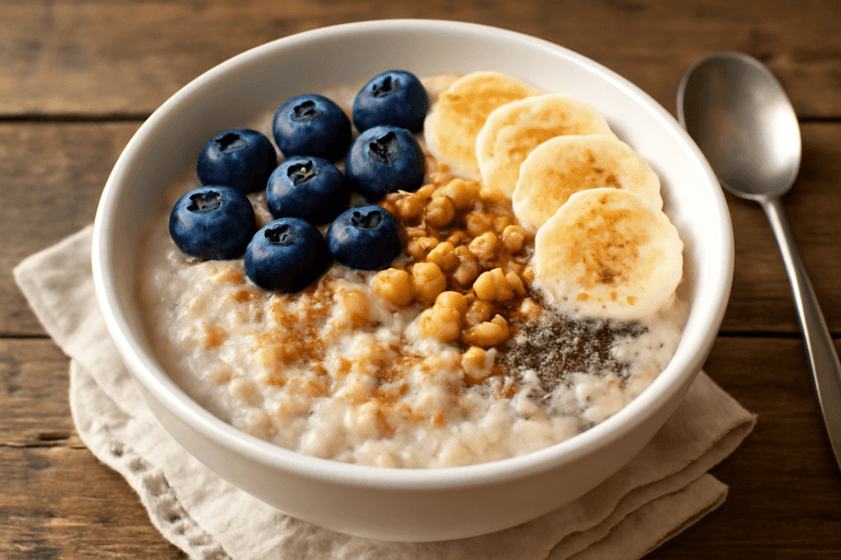 Proteinrik klassisk gröt med bär & nötter
