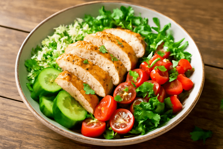 Salade protéinée au poulet grillé, quinoa et légumes croquants