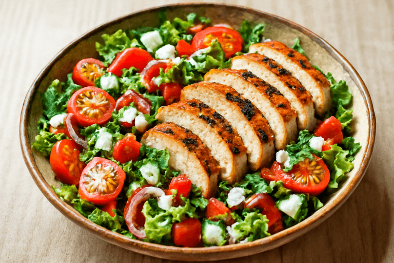 Salade de poulet grillé à la méditerranéenne légère