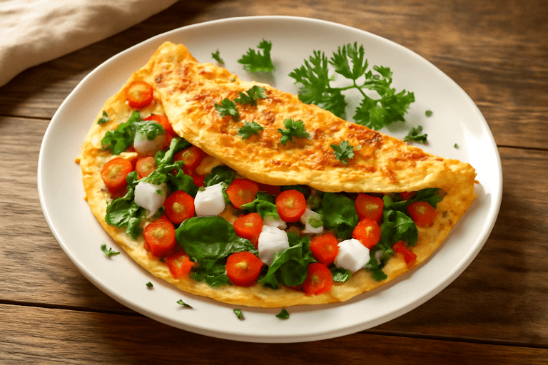 Класически протеинов омлет със зеленчуци