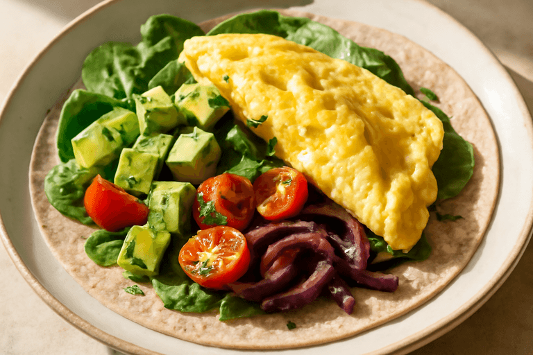 Tortilla de Aguacate y Espinaca Fit