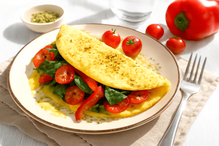 Omletă clasică energizantă cu legume proaspete