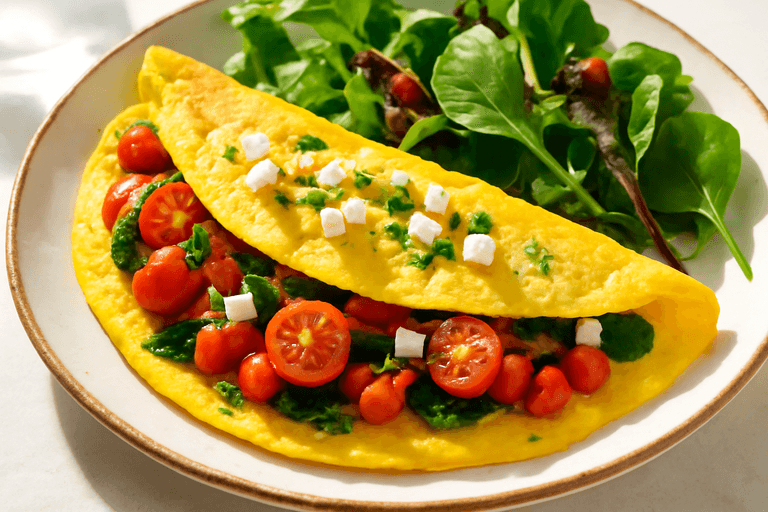 Omelette légère aux légumes d’inspiration classique