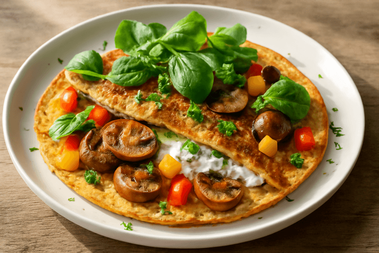Protein-Power Frühstücks-Omelette mit Frischkäse & Gemüse