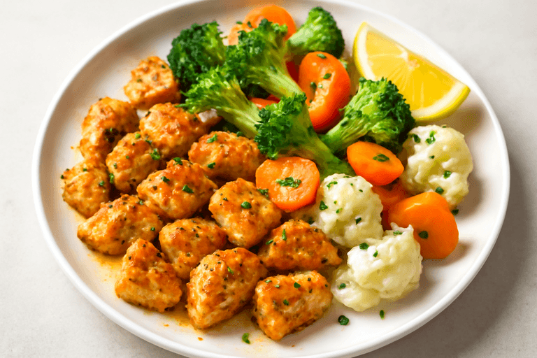 Куряче філе у пряному соусі з овочевим гарніром