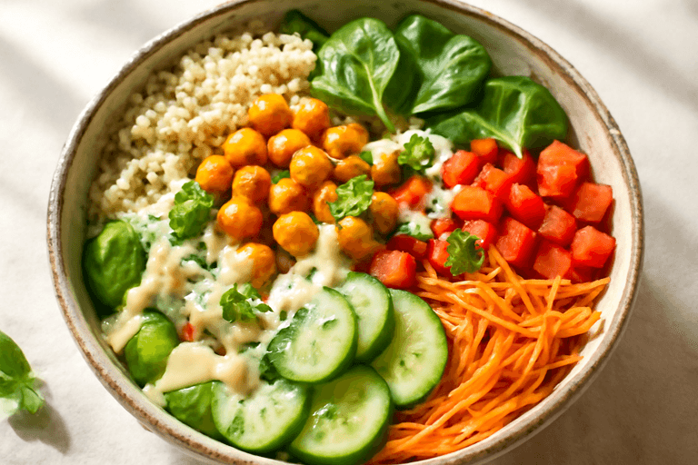 Vegane Buddha-Bowl für Energie & Wohlbefinden