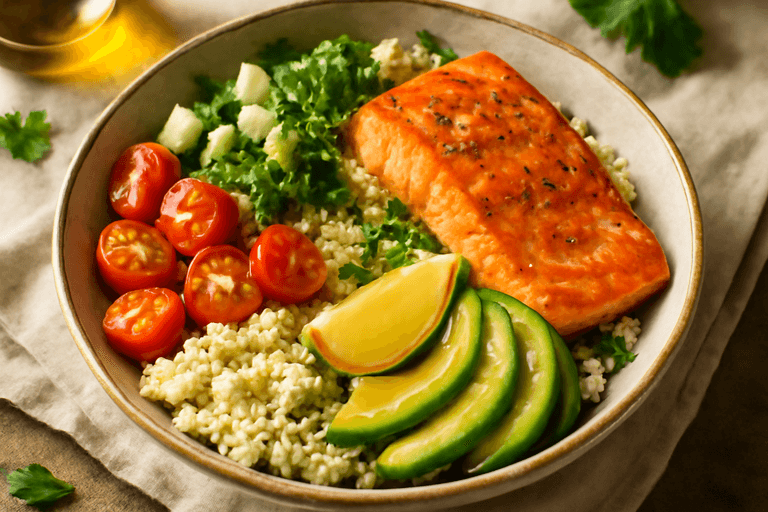 Energizing Mediterranean Salmon & Quinoa Power Bowl