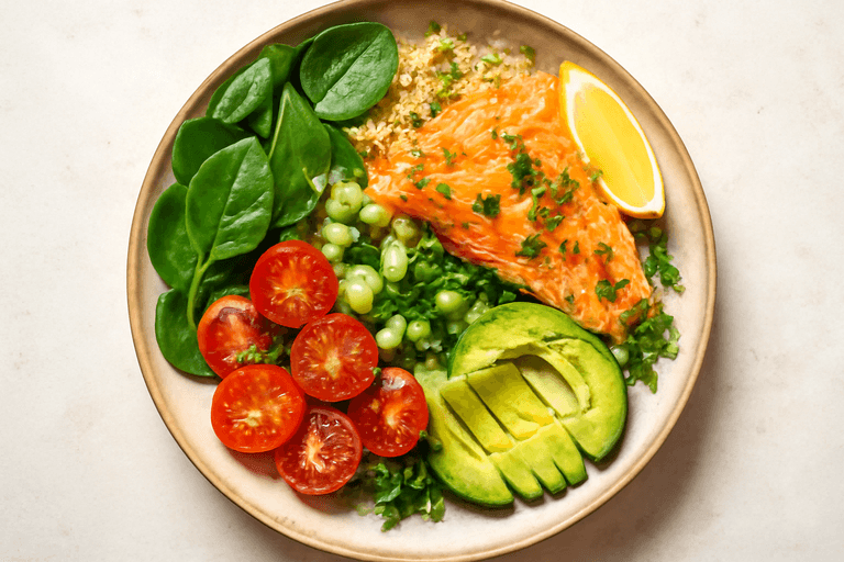 Energizing Mediterranean Salmon Quinoa Bowl