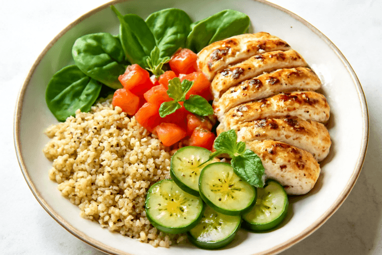 Salada Clássica de Frango Grelhado com Quinoa