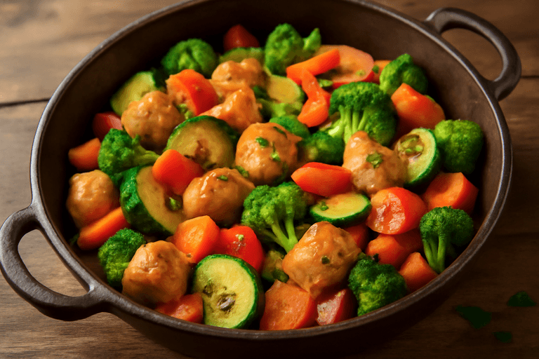 Leichtes Hähnchen-Gemüse-Pfannengericht