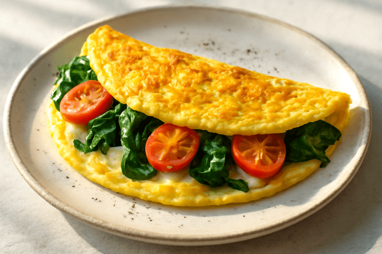Energieboost Omelet met Spinazie en Tomaat