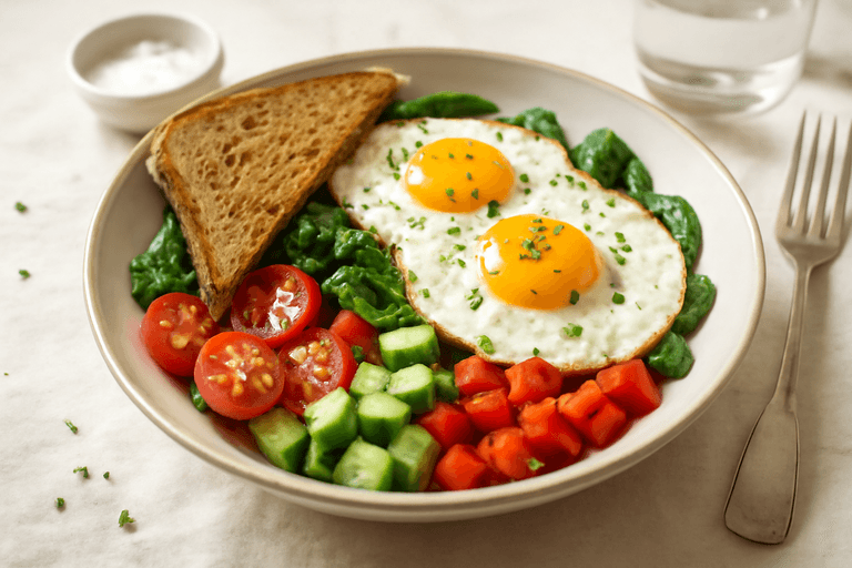 Motiverende Morgenmadsskål med Æg og Grønt