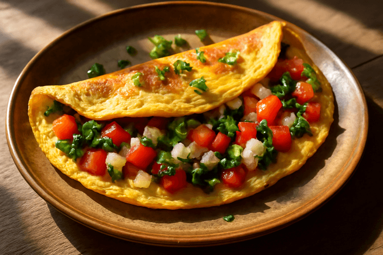 Omletă bogată în legume pentru energie de dimineață