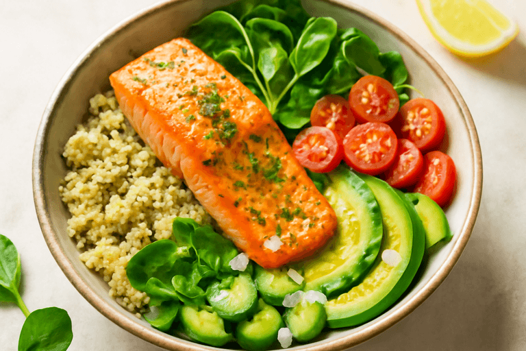 Zesty Mediterranean Salmon Power Bowl