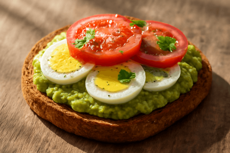 Tostada Integral con Aguacate, Huevo y Tomate