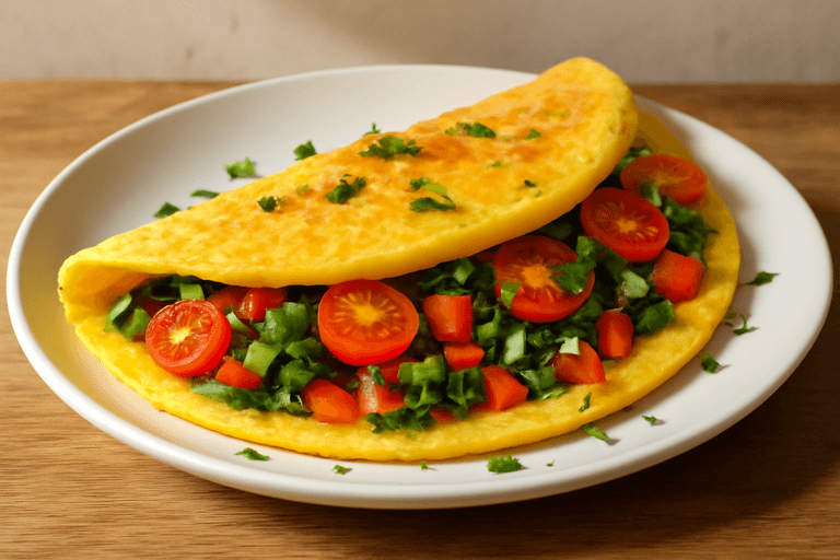 Proteinrig Morgenomelet med Grøntsager