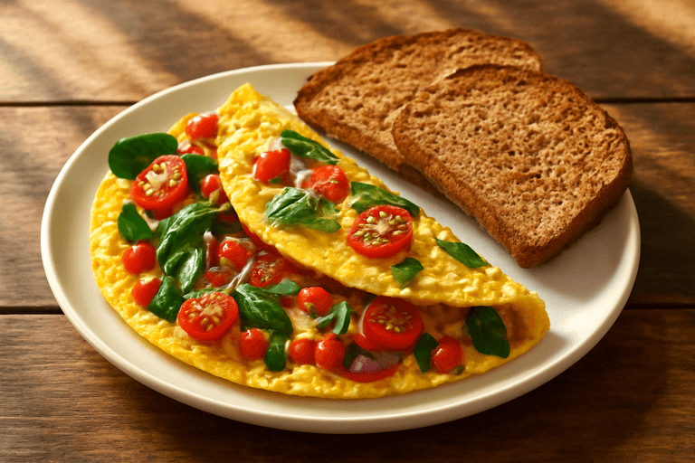 Energieboost Groente-Omelet met Volkoren Toast