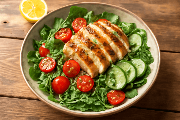 Gegrilde Kip Salade met Quinoa en Groene Groenten