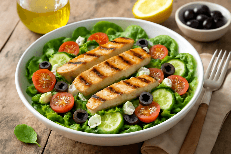 Ensalada Mediterránea de Pollo a la Parrilla