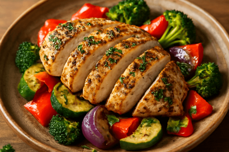 Herb-Grilled Chicken with Roasted Vegetables