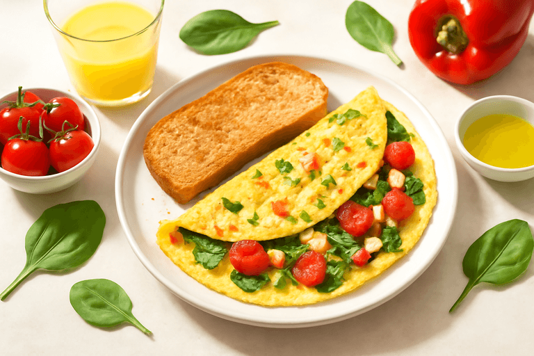 Energiek Groente-Omelet met Volkoren Toast