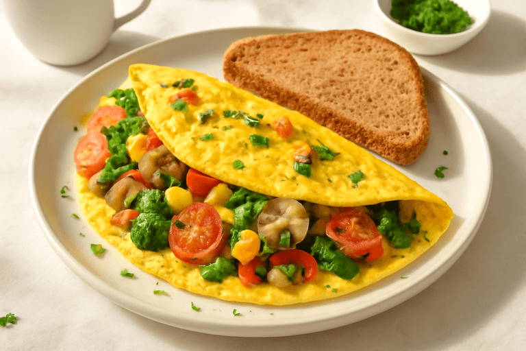Protein-Packed Veggie Omelette with Whole Grain Toast