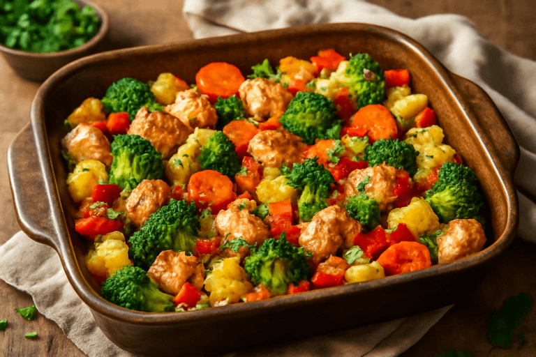 Kleurrijke Kip-Groenteschotel uit de Oven