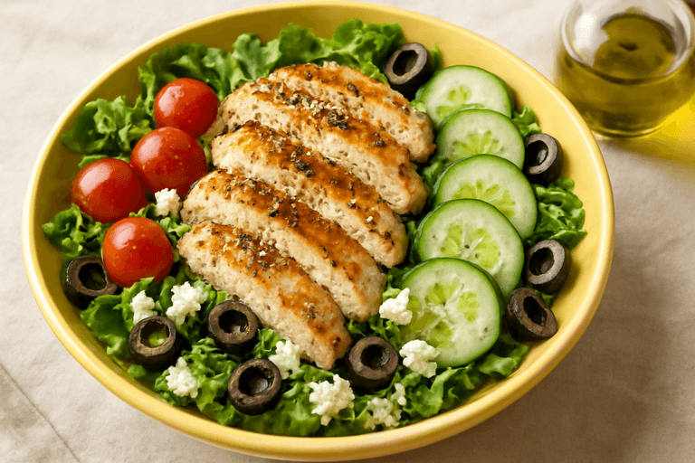 Ensalada Mediterránea de Pollo a la Parrilla