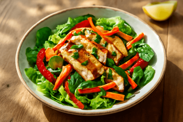 Insalata Energizzante di Pollo e Verdure Grigliate